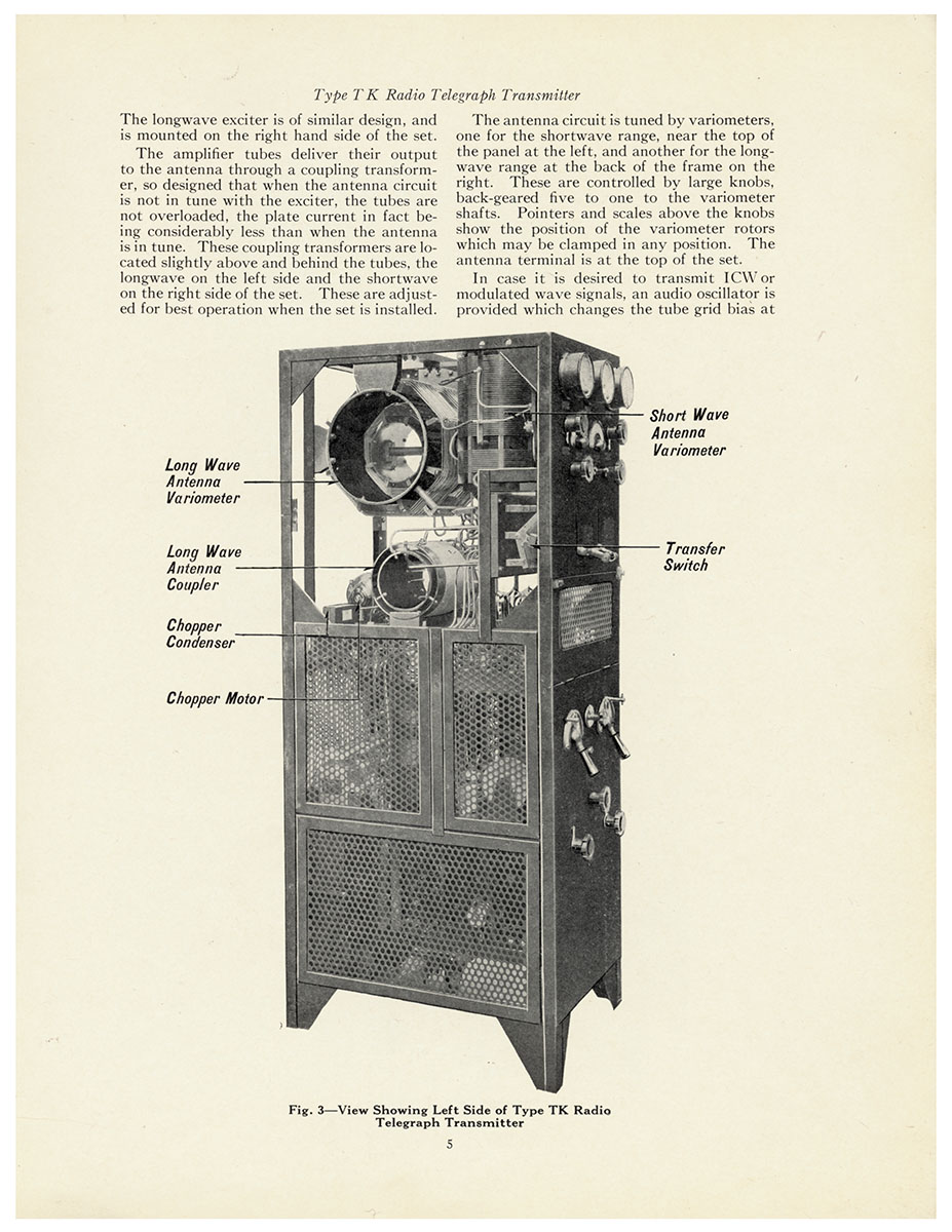 Interior page of the manual with typed text and a schematic drawing Interior page of the manual with typed text and a schematic drawing